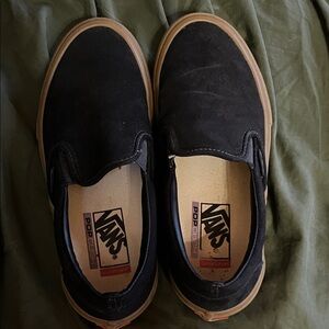 Vans Navy Blue Canvas Slip-On Sneakers